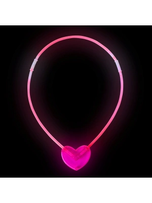 Karanlıkta Yanan Glow Kalp Şekilli Kolye - 6 Adet