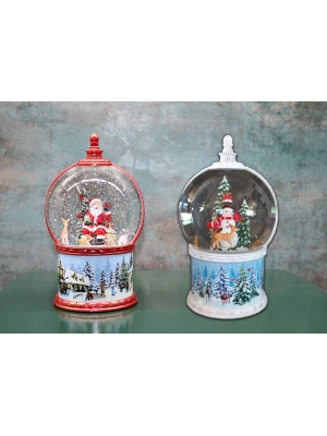 Kardan Adam Ve Noel Babalı Işıklı Müzikli Kar Küresi