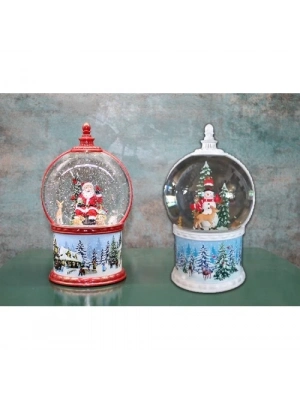 Kardan Adam Ve Noel Babalı Işıklı Müzikli Kar Küresi