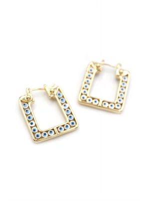 Kare Nazar Küpe - Altın