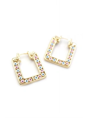 Kare Nazar Küpe - Altın