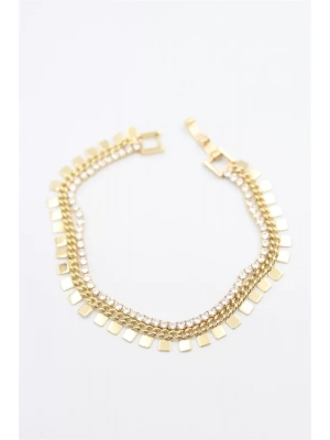 Kare Pullu Su Yolu Bileklik - Altın