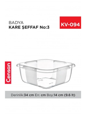 Kare Şeffaf Badya 1 Adet 3 No Royaleks-E166
