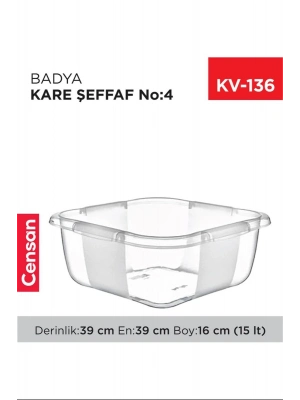 Kare Şeffaf Badya 1 Adet 4 No Royaleks-E167