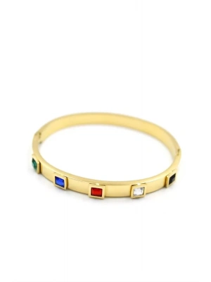 Kare Taşlı Bilezik - Altın