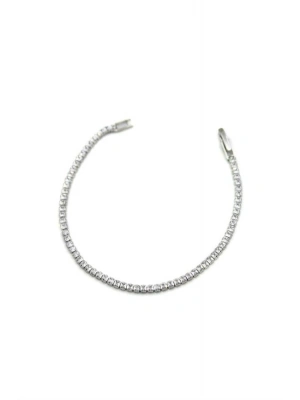 Kare Taşlı Su yolu Bileklik - Gümüş