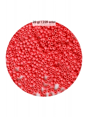 Karpuz Pembesi Renk 4 mm Yaklaşık 220 adet/20 gram Cam Boncuk Oya Yazma Bileklik ve Kolye