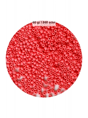 Karpuz Pembesi Renk 4 mm Yaklaşık 660 adet / 60 gram Cam Boncuk Oya Yazma Bileklik ve Kolye