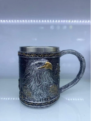 Kartal Motifli Çelik Kupa 220076