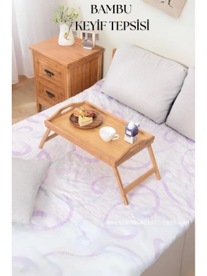 Katlanabilir Bambu Keyif Tepsisi