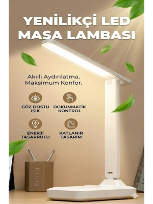 ® Katlanabilir Dokunmatik Kontrollü Göz Dostu Akıllı LED Masa ası – Enerji Tasarruflu