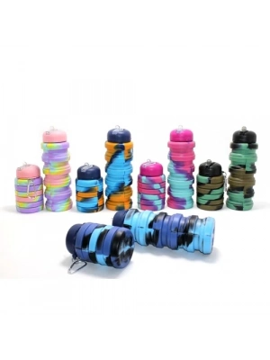 Katlanabilir Portatif Silikon Su Şişesi 500 Ml Model 1