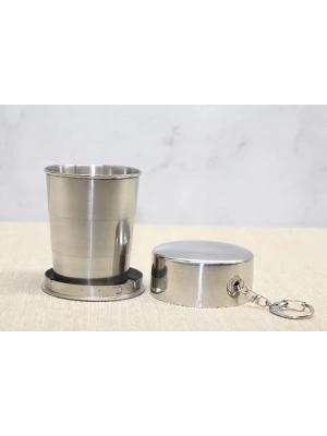 Katlanabilir Tekli Paslanmaz Çelik Shot Bardak 7 cm