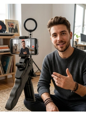 Katlanabilir Telefon Standı Mini Tripod Masaüstü Video Çekim Tutucu