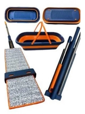 Katlanabilir Temizlik Mopu ve Tekerlekli Kova Seti