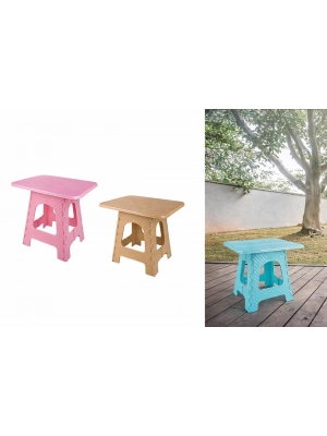 Katlanır Rattan Sehpa Dayanıklı Plastik Balkon Bahçe Kamp Sehpası