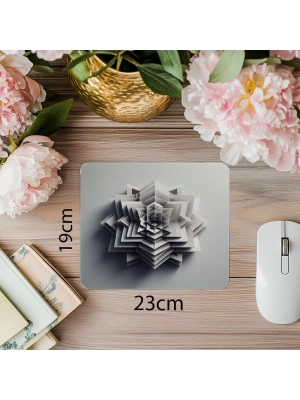Katmanlı Elmas Desenli Çiçek Mousepad - 19x23 cm 2 mm Dikdörtgen İthal Baskılı Mouse Pad