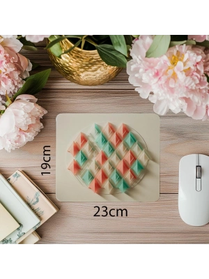 Katmanlı Geometrik Üçgen Tasarımlı Mouse Pad - 19x23 cm 2 mm Dikdörtgen İthal Baskılı Mouse Pad