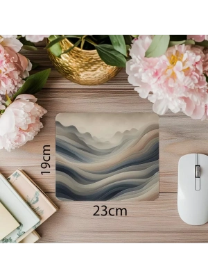 Kavisli Taş Katmanlı Zen Dağ Mousepad - 19x23 cm 2 mm Dikdörtgen İthal Baskılı Mouse Pad