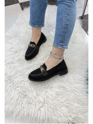 KB-021  Siyah Triko Siyah Taban U Toka  Günlük Kadın Ayakkabı