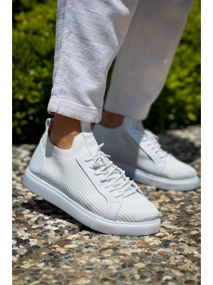 KB-112    Beyaz Triko Bağcıklı  Günlük Erkek  Ayakkabı