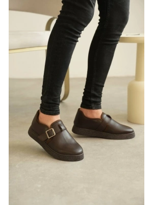 KB-KX1  Kahve Cilt Kürklü Günlük Erkek Ayakkabı