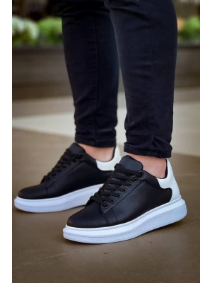 KB-X500    Bağcıklı Siyah Beyaz  Günlük Erkek Ayakkabı