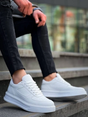 KB-X8  Beyaz Cilt Beyaz Yüksek Taban Günlük Spor Ayakkabı