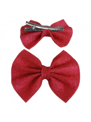 Keçe Papyonlu Kedi Köpek Tokası 4.5-5.5 cm Kırmızı ( 2 Adet )