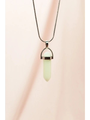 Kedi Gözü Doğal Taşı Zincirli El Yapımı Tasarımlı Kolye Uç: 3,5 cm Zincir: 20 cm Kutulu