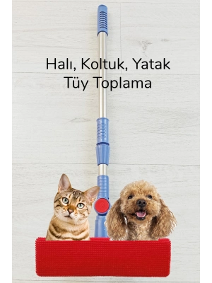 Kedi Köpek Sihirli Tüy Temizleme Fırçası 4 ü 1 Arada Döner Başlıklı