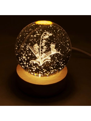 Kedi Ve Çiçek Motifli Cam Küre