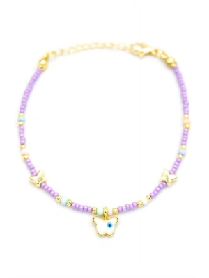 Kelebek Boncuk Bileklik - Mor