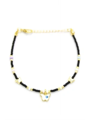 Kelebek Boncuk Bileklik - Siyah