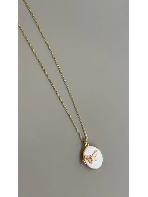 Kelebek Kapaklı Kolye - Altın