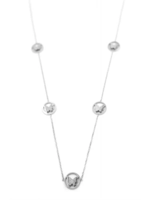Kelebek Kolye - 90 cm - Gümüş