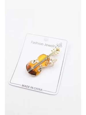 Keman Broş - Turuncu