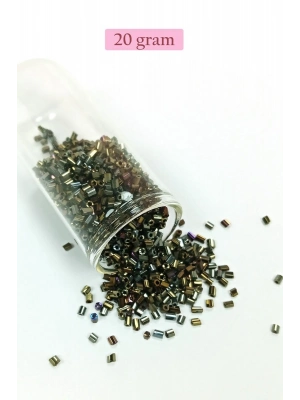 Kesme Cam Boncuk 2mm - 20 Gram - Asker Yeşili -BNC340