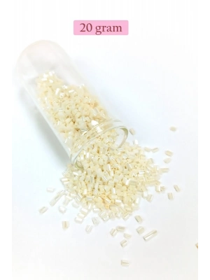 Kesme Cam Boncuk 2mm - 20 Gram - Krem -BNC336