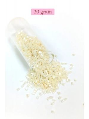 Kesme Cam Boncuk 2mm - 20 Gram - Krem -BNC336