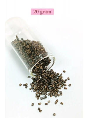 Kesme Cam Boncuk 2mm - 20 Gram - Mat Kahverengi -BNC348