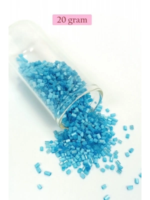 Kesme Cam Boncuk 2mm - 20 Gram - Mat Mavi -BNC338