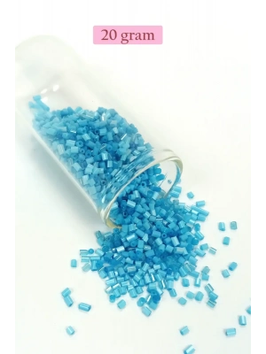 Kesme Cam Boncuk 2mm - 20 Gram - Mat Mavi -BNC338