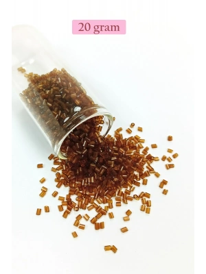 Kesme Cam Boncuk 2mm - 20 Gram - Şeffaf Açık Kahve -BNC343