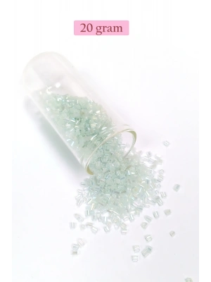 Kesme Cam Boncuk 2mm - 20 Gram - Şeffaf Beyaz -BNC320