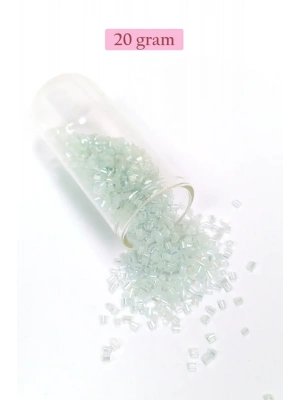 Kesme Cam Boncuk 2mm - 20 Gram - Şeffaf Beyaz -BNC320