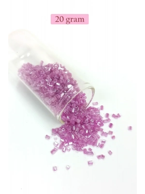 Kesme Cam Boncuk 2mm - 20 Gram - Şeffaf Eflatun -BNC311