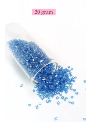 Kesme Cam Boncuk 2mm - 20 Gram - Şeffaf Mavi -BNC326