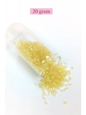 Kesme Cam Boncuk 2mm - 20 Gram - Şeffaf Sarı -BNC303