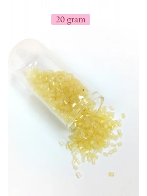 Kesme Cam Boncuk 2mm - 20 Gram - Şeffaf Sarı -BNC303